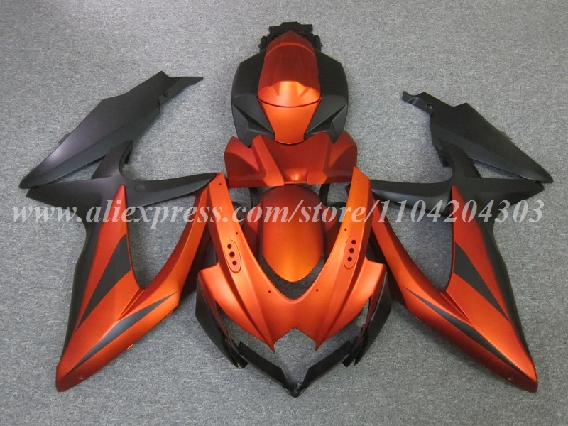 4Gifts New ABS Motorcycle Fairings Kit Fit For SUZUKI 600 750 K8 2008 2009 2010 08 09 10 Bodywork Set Custom Orange Black Matte