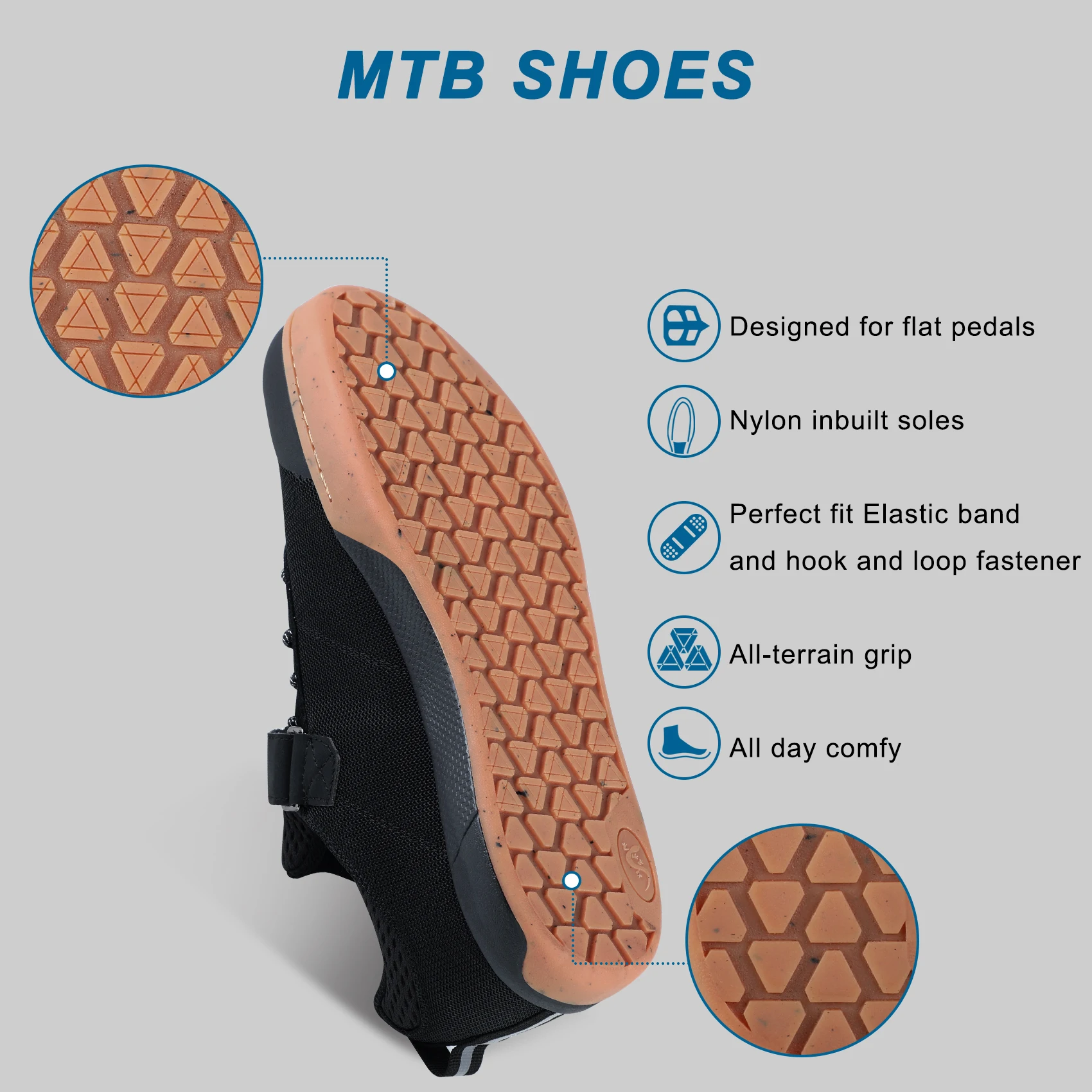 SANDUGO-Sapatos de mountain bike para homens, leves, impermeáveis, respiráveis, sapatos MTB