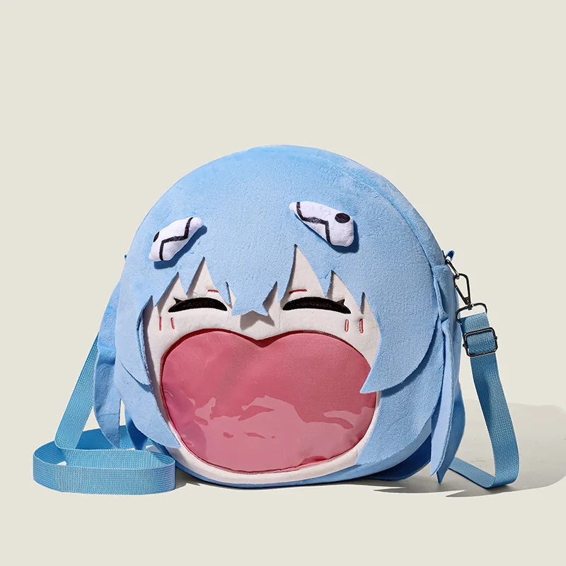Neon Genesis Evangelion Itabag Cartoon Rei Ayanami Translucent Big Mouth Backpack Anime Peripherals Children\'s Holiday Gifts
