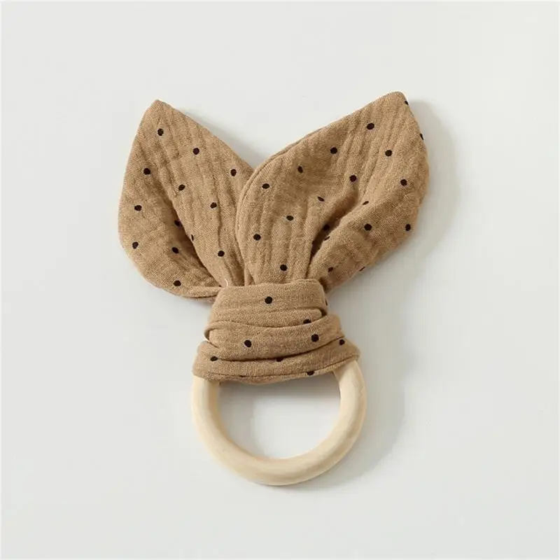 U13F Baby Teether Nursing Teething Toy Newborn Infant Molar Chewing Toy Wooden Ring