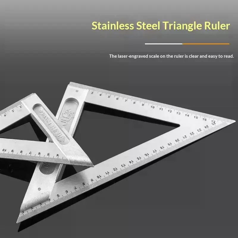 15/20/30/50CM 90Degree Right Angle Ruler Stainless Steel Triangle Ruler Woodworking Gauge Measuring Tool Angle Square Ruler 1Pcs