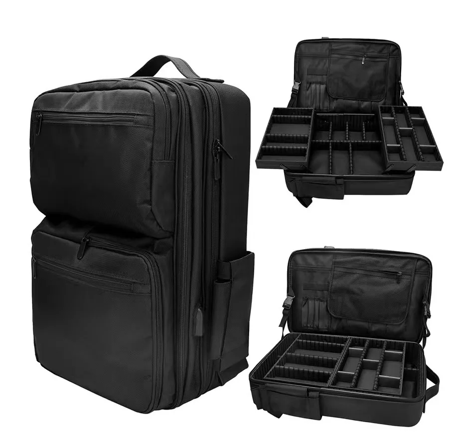 Professional Barber Supplies Oxford FabricLarge Capacity Portable Barber Hairdressing Tools Storage Bag Barber Cosmetic Backpack