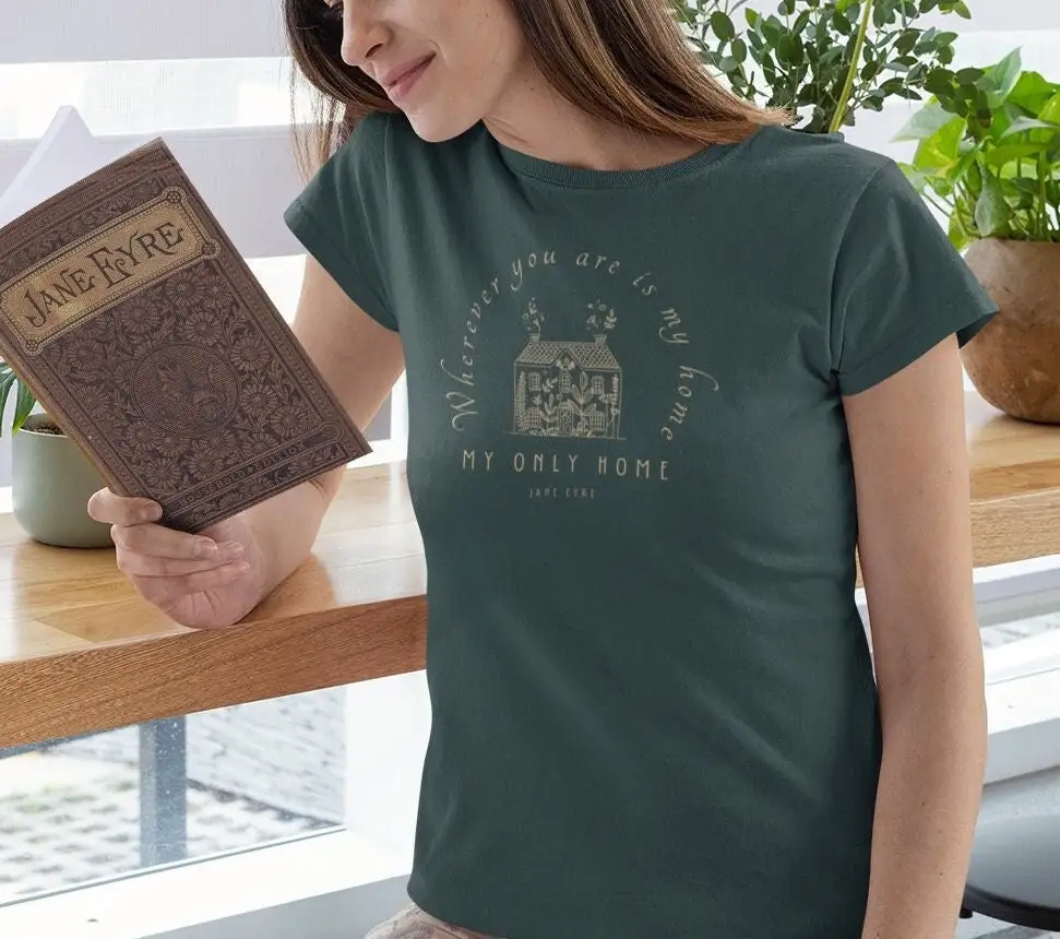 Jane Eyre Literature T Shirt Bookish Literary Cottagecore Dark Academia Clothing Light Book Club S Librarian