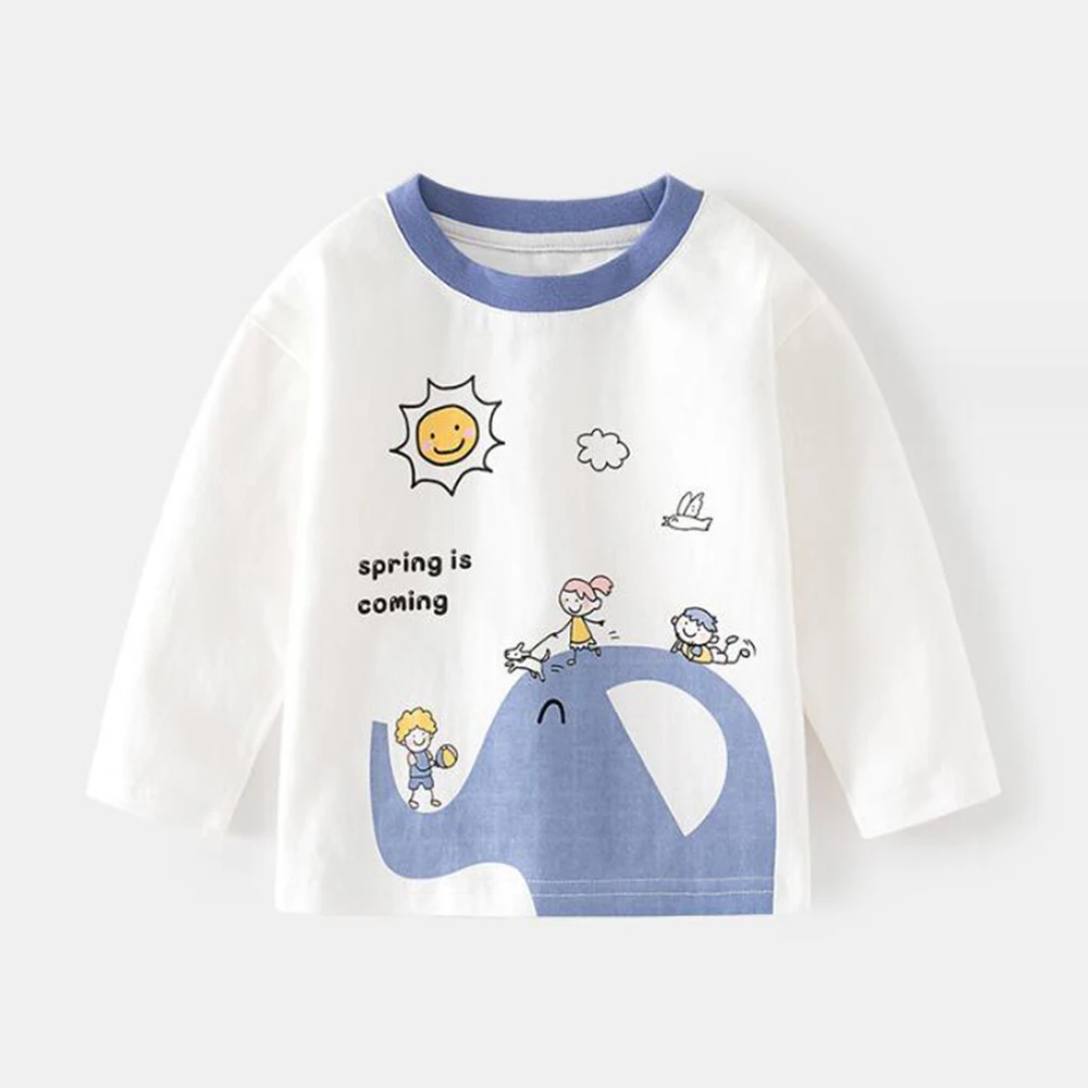 Baby Girl Tshirt Long Sleeve Cotton Cute Animal Print Spring Autumn Infant Clothing Little Boy Tops New Arrival