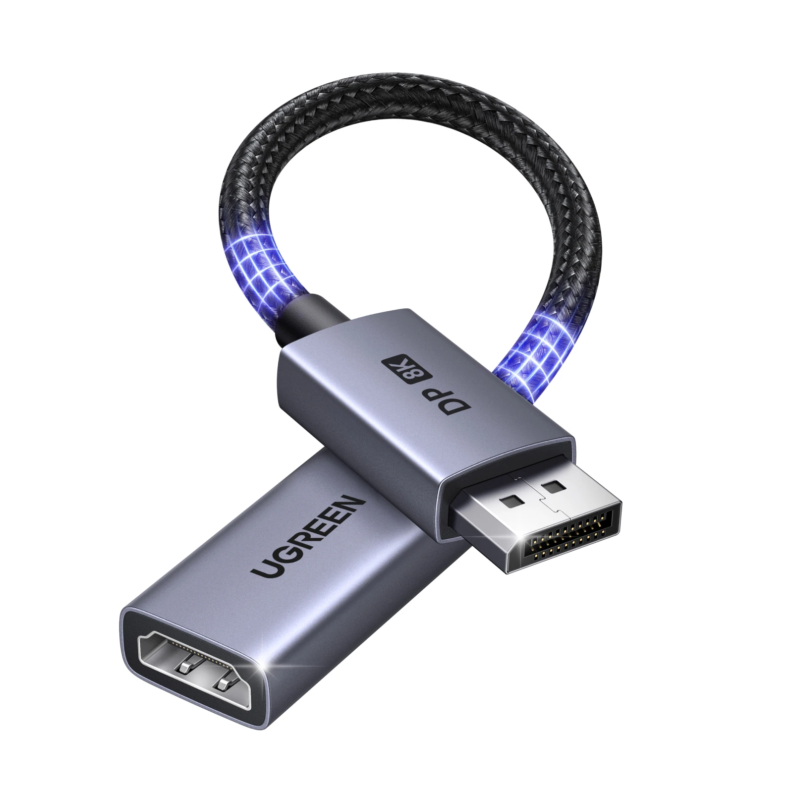 UGREEN Adapter DisplayPort 1.4 DP na HDMI Konwerter 8K 60Hz, Jednokierunkowy Konwerter DisplayPort na HDMI VRR HDR HDCP2.3 0.2m — zdjęcie produktu 7
