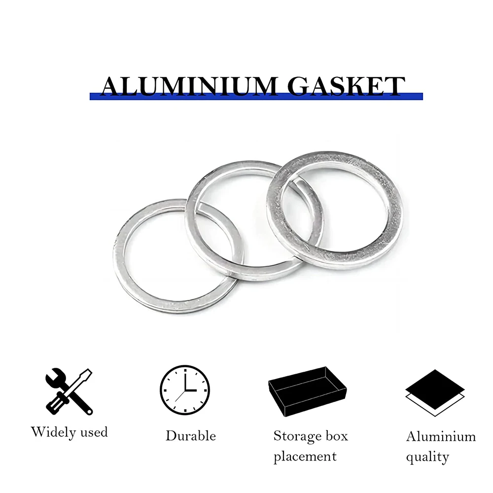540 Stück Aluminium-Unterlegscheiben, Aluminium-Dichtungsringe für Kfz-Ölablassplugs M6 M8 M10 M12 M14 M16 M18 M22 M24 – Detail 2