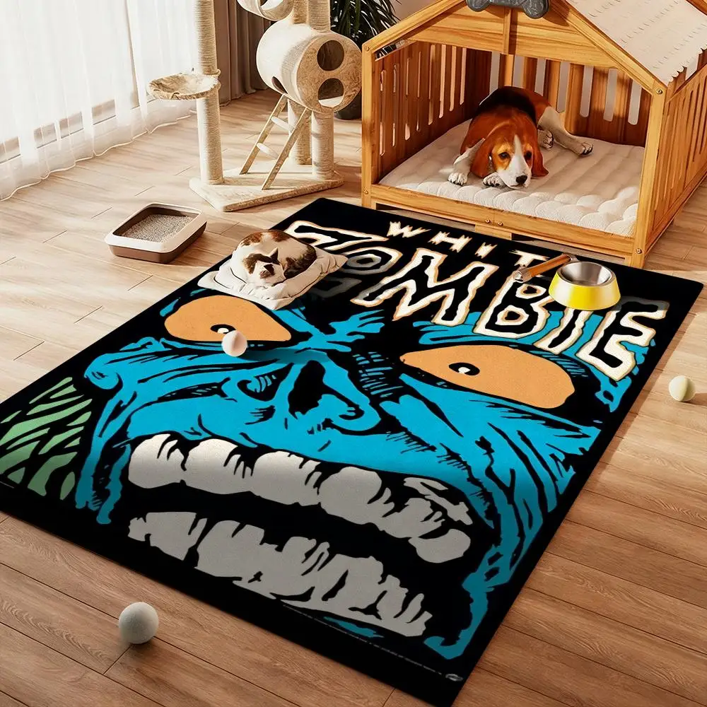 

cool Rock Band-W-WHITE Zombies Floor Mat Diatom Bath Mat Absorbent Quick Dry Non-Slip TPR Backing Soft Plush Draining Rugs