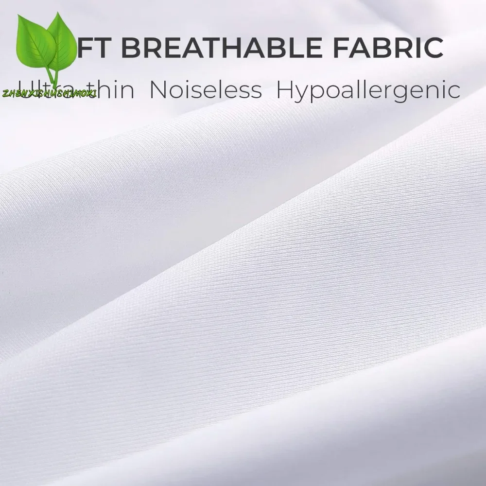 Smooth Waterproof Pillow Cover for Pillow Case Protector Allergy Pillow Case Anti Mites BedBug Proof Zipper All Sizes 1PC