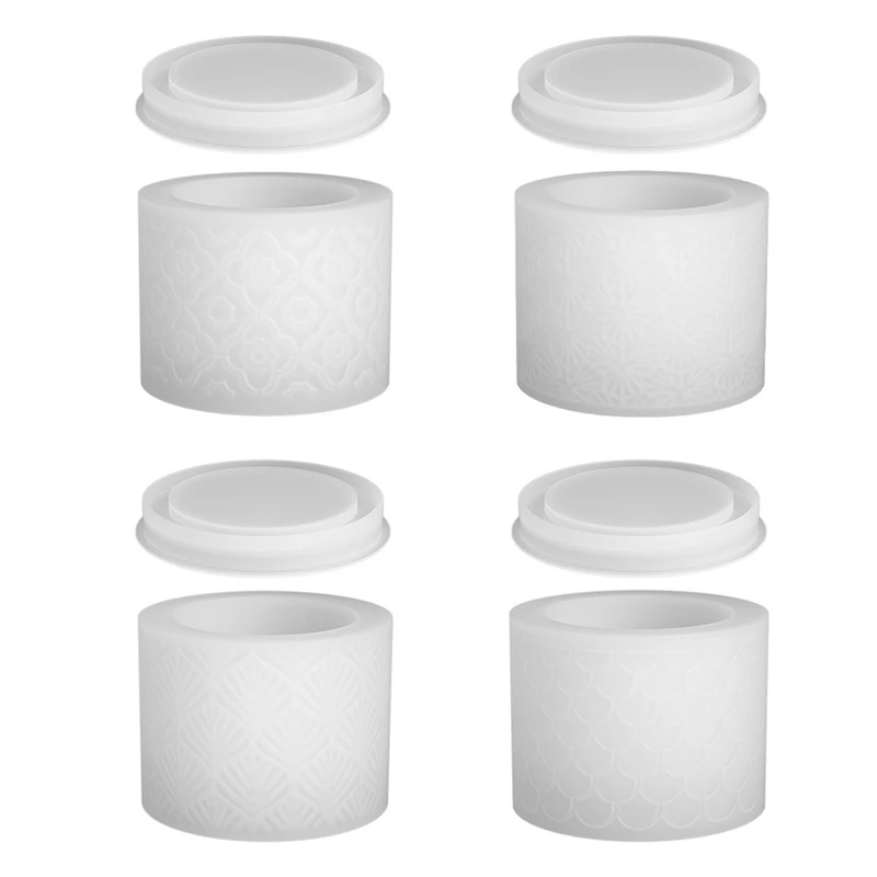 DIY Crystal Drip Rubber Round Fish Scale Leaf Patterned Cup Candle Storage Storage Jar Silicone Molds Easy To Use