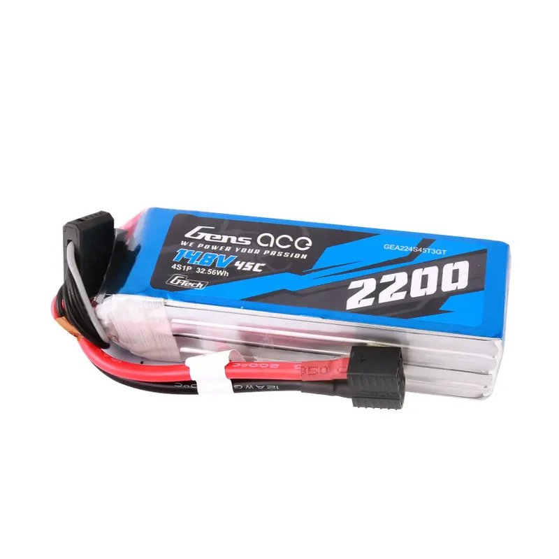 Gens Ace 2200mAh 4S 45C 14.8V G-Tech Lipo Battery Pack With EC3 And Deans Adapter