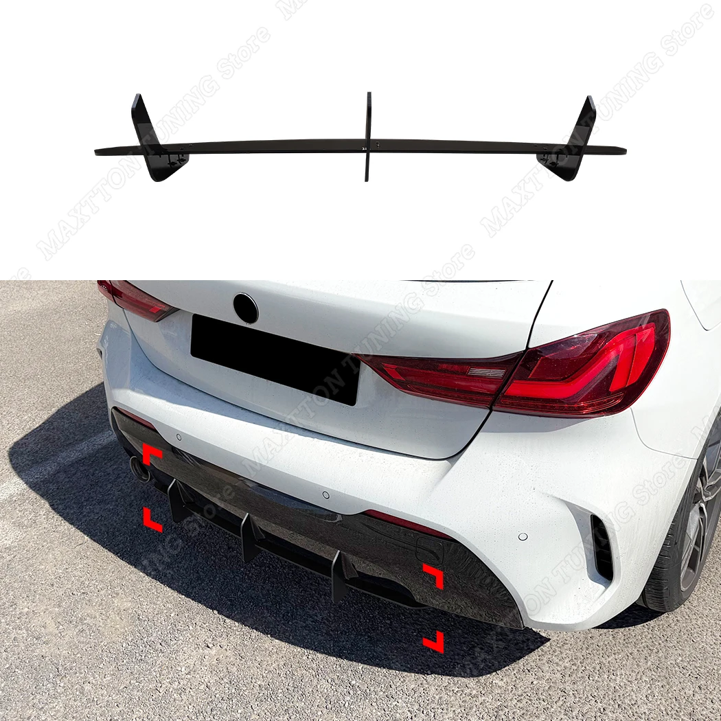 Image of Für BMW 1er F40 118i 120d 128ti M135i M Sport 2019-2024 Heckstoßstange Diffusor Splitter Canard Außenmodifikation Body Kit
