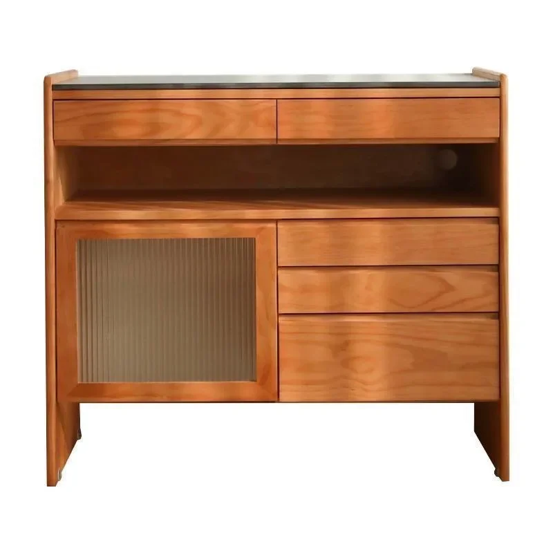 

New solid wood sweeping robot cabinet, Japanese living room storage locker