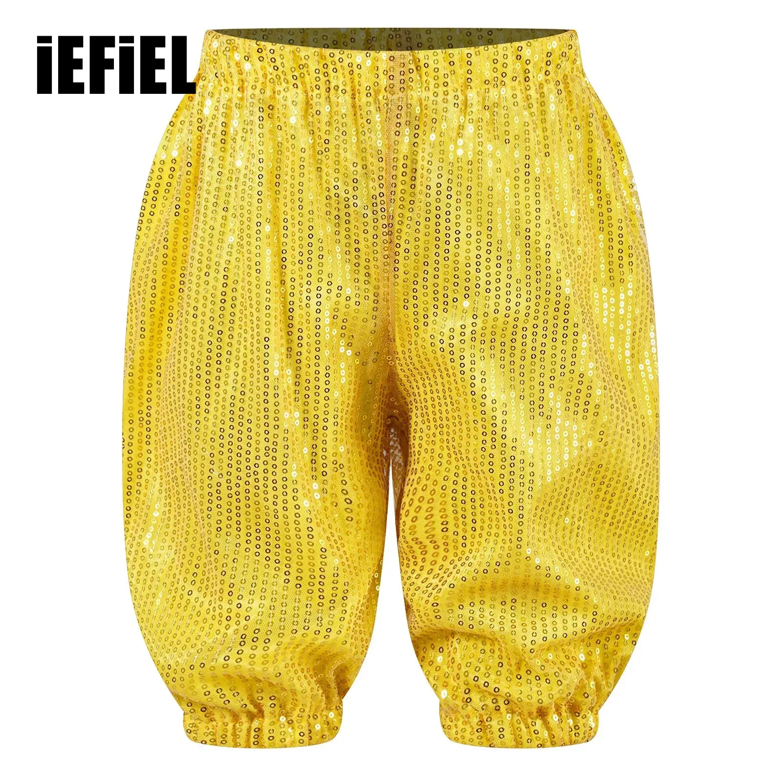 

Kids Sparkly Sequins Shorts Girls Boys Elastic Waistband for Jazz Dance Cheerleading Stage Performance