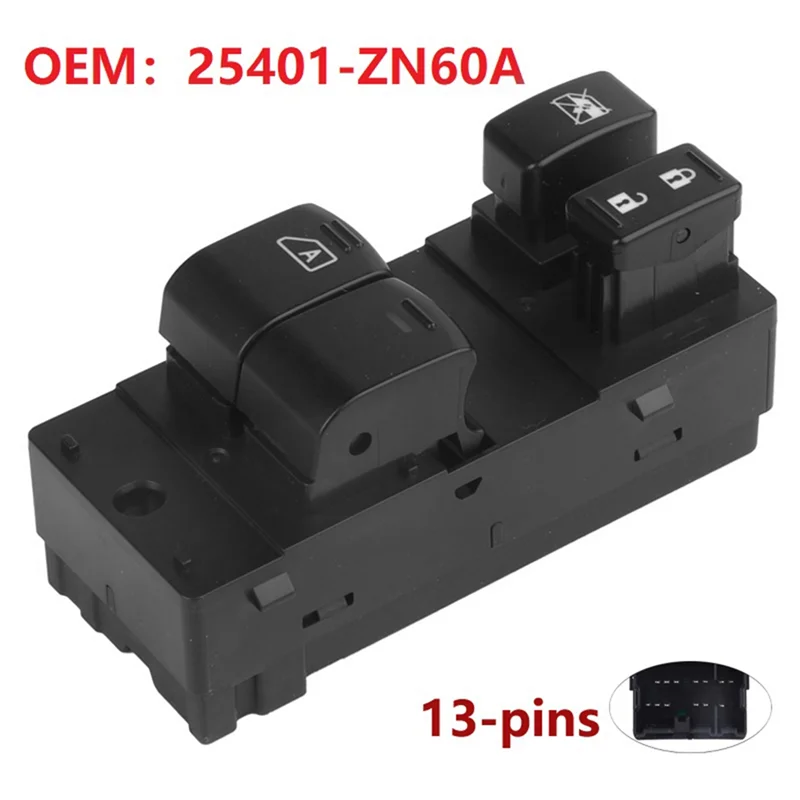 جديد 25401-ZN60A 25401ZN60A مفتاح نافذة الطاقة لنيسان ألتيما 2 باب 2008 2009 2010 2011 2012 قطع الغيار 25401-ZN60B #1