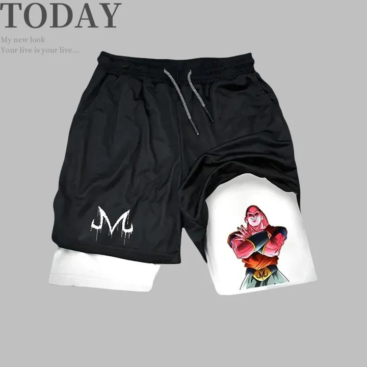 

Summer animation pattern printing fake two-piece shorts adult fitness training sports breathable quick-drying portable shorts