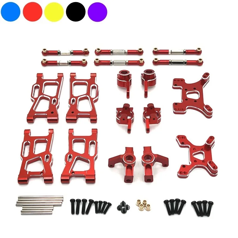 

Wltoys 144001 144010 124007 124008 124017 124019 Metal Suspension Arm Steering Cup Hub Carrier Shock Tower Link Upgrade Parts