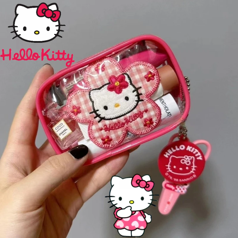 Sanrio Hello Kitty Kleine Lippenstift Tas Studenten Mini Organizer Case Meisje Cartoon Sleutel Portemonnee Anime Make-up Opbergtas Beauty Pouch