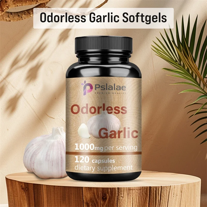 Odorless Garlic Capsules - for Immune, Skin and Heart Health Support, Antioxidant, Non-GMO, Gluten-free