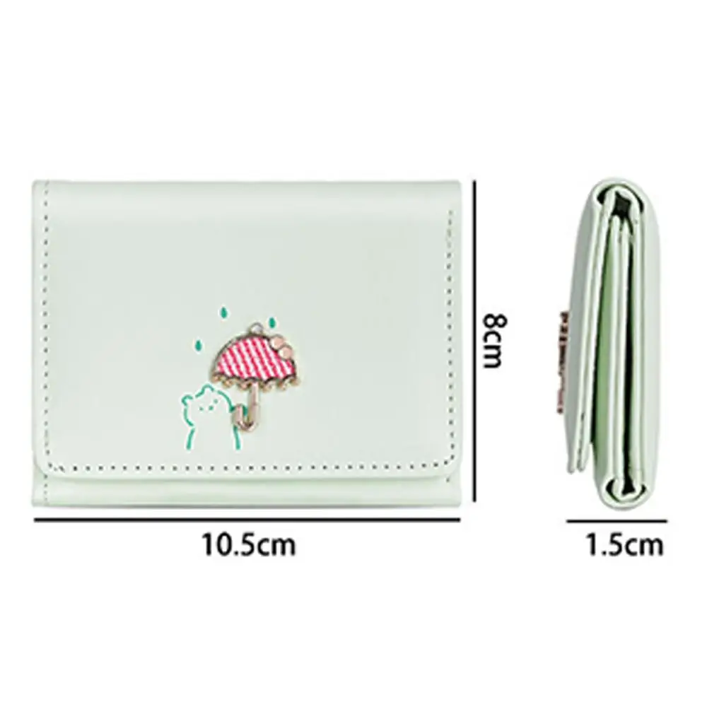 แฟชั่น PU หนังผู้หญิงกระเป๋าสตางค์การ์ตูนสามพับเหรียญขนาดใหญ่ความจุกันน้ําผู้ถือบัตรเครดิตสําหรับผู้หญิงหญิง