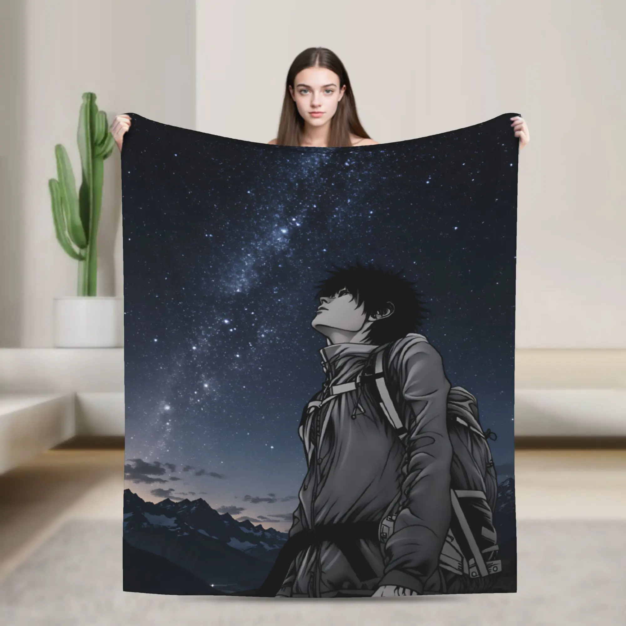 Mori Buntarou Flannel Blankets Winter  Warm Throw Blanket for Girls Boys Home Decor Pattern Bedspread Sofa Bed Cover