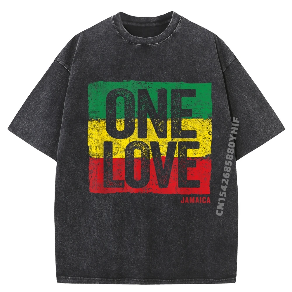 

Love Jamaica Reggae Mens Tees Graphic T-shirts Women Vintage Shirts Comfortable High Quality Washed Shirt Latest