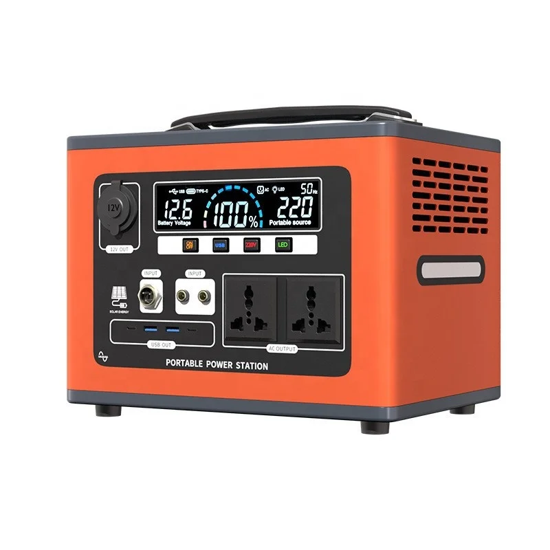 Multifunctional Outdoor Lithium Solar Rechargeable Power Station LED Display Car Camping Night Market Backup Power Supply