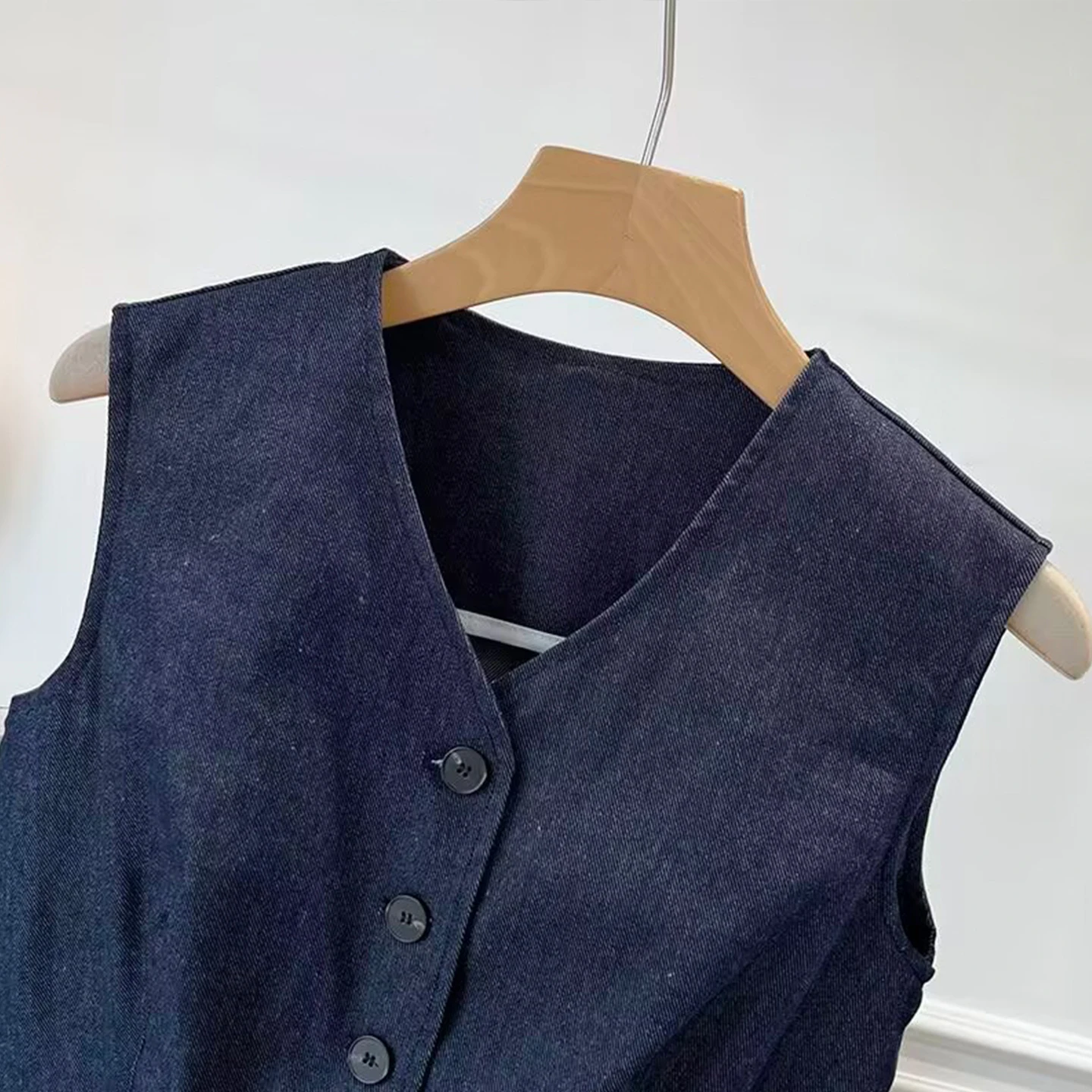 2025 outono novo terno de faion feminino jaet e calças conjunto personalidade temperamento falso denim listra diagonal ort sle
