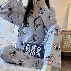 Disney Disney Autumn Cotton Long Sleeve Cartoon Casual Women's Pajamas Silk Pajamas Women's Loungewear Pajamas Pants Set