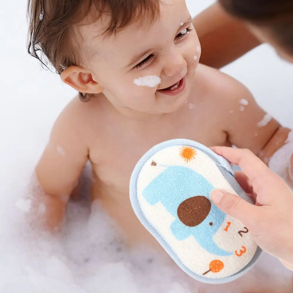 Bath Towels Bath Cotton Exfoliating Massager Bath Sponge Brush Bath Sponge Infant Children Rub Elephant Pattern Shower Brush