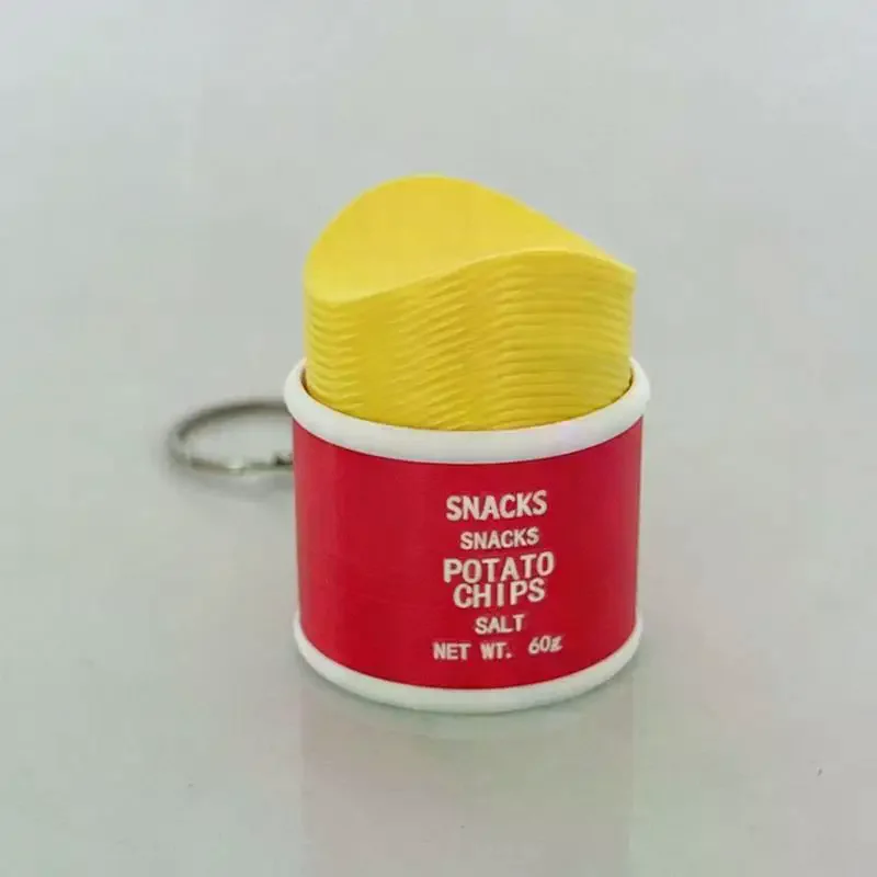 Clickable Potato Chip 3d Printing Decompression Button Backpack Hanging Car Accessories Multifunctional Unique Keychain