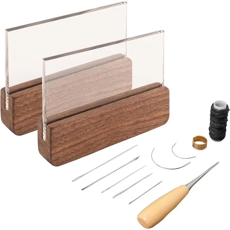 

A20F-For Burnishing Leather Burnisher Leathercraft Slicker With Wooden Handle For Leather Working Tool