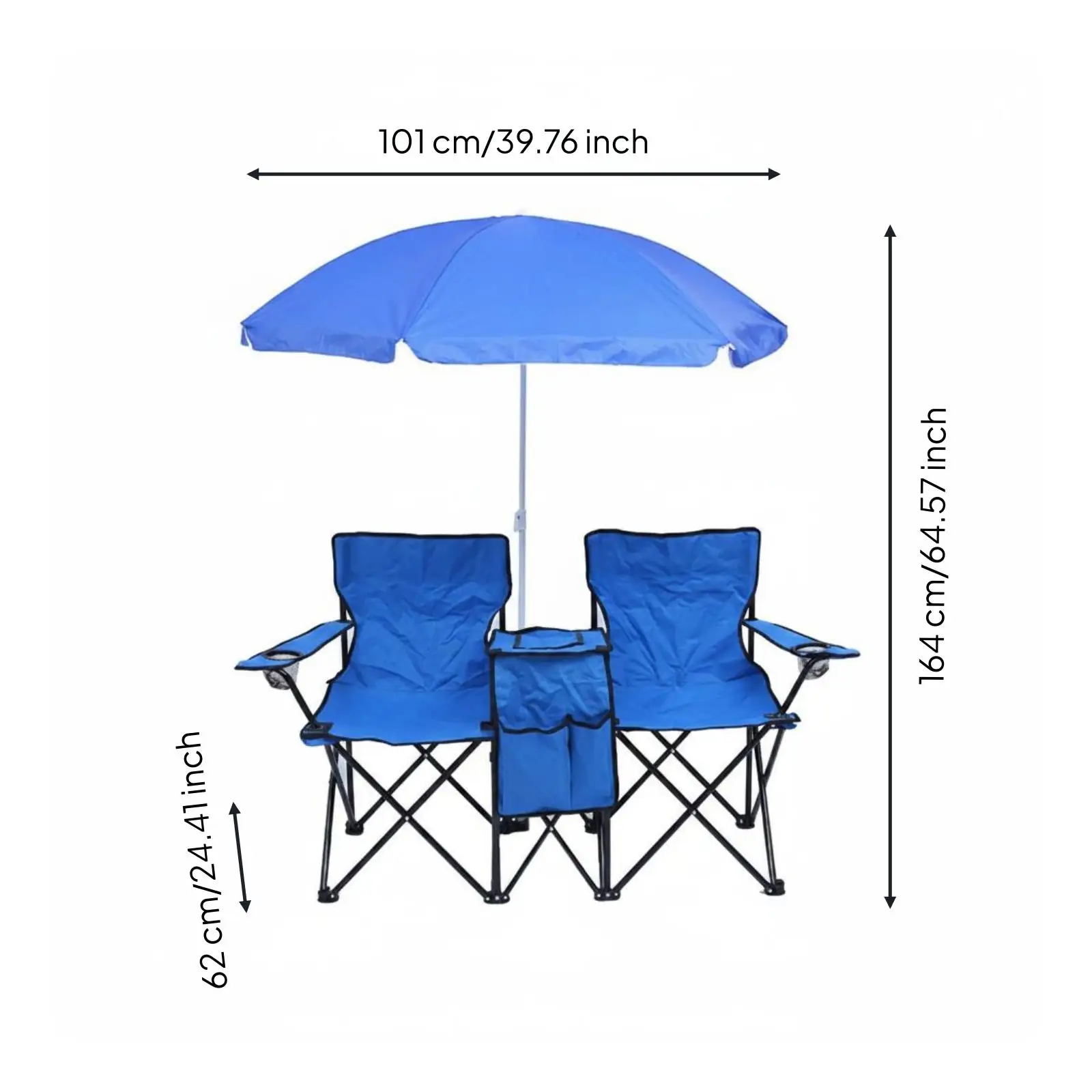 double-folding-camping-chair-double-chair-with-chiller-bag-foldable-for-fishing