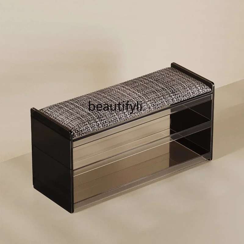 

HShoe change stool door household shoe stool light luxury high sense door stool shoe rack integrated sitting