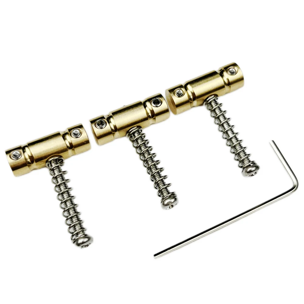 Wilkinson WTB 54mm Vintage-style Compensated Brass Bridge Saddles for TL Electric Guitar Bridge (Set of 3)