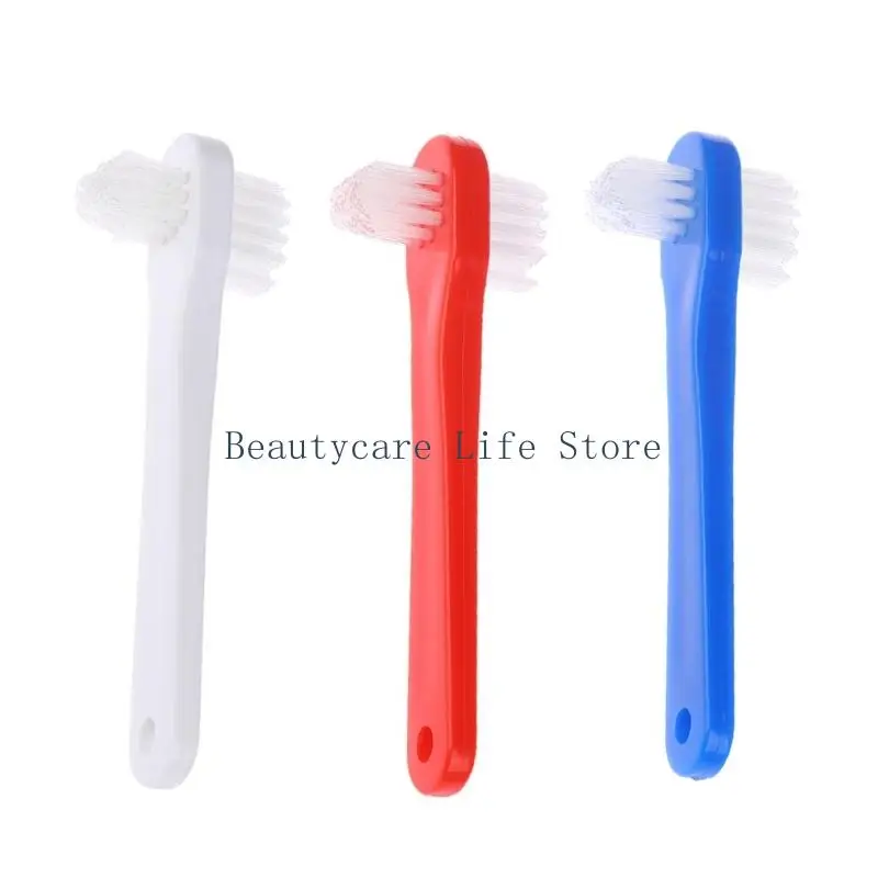 652C Denture Brush Gentle Cleaning For Dental Appliances Firm Hold Handle for Adults