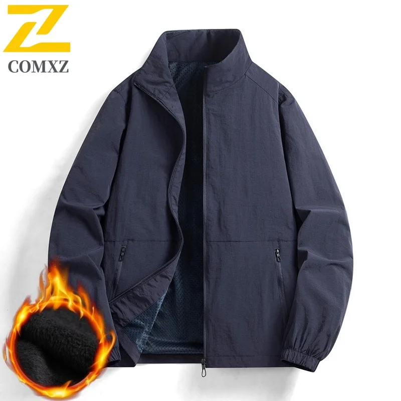 سترة تسلق الجبال الخارجية COMXZ للرجال متعددة الاستخدامات مقاومة للرياح، تصميم مميز بياقة واقفة، ملابس خريف جديدة خفيفة الوزن