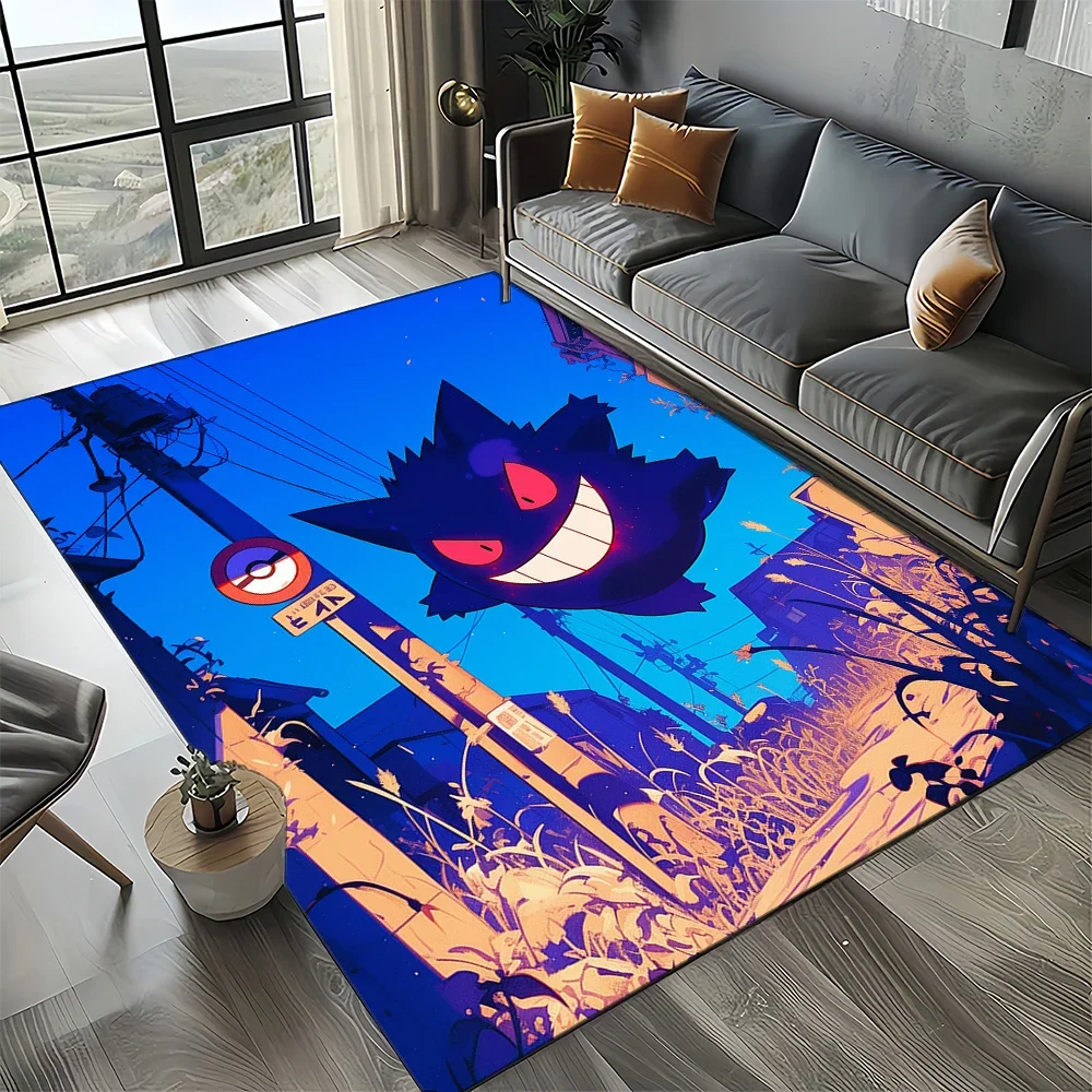 2025 جديد Gengar بوكيمون بكسل الكرتون Ectoplasma لعبة السجاد البساط لغرفة النوم غرفة المعيشة ديكور أريكة المنزل ، ديكور الكلمة حصيرة ثلاثية الأبعاد