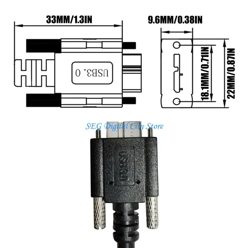 U75B 30cm USB B Female To 5Pin B Male Converter Cable Cord Wire With Locking Mechanism For Internal Device Use