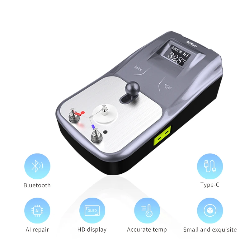 AIXUN DT01 Pistola ad aria calda Punte per saldatore Tester di temperatura Display digitale intelligente Misurazione della temperatura in tempo reale chiara e visibile