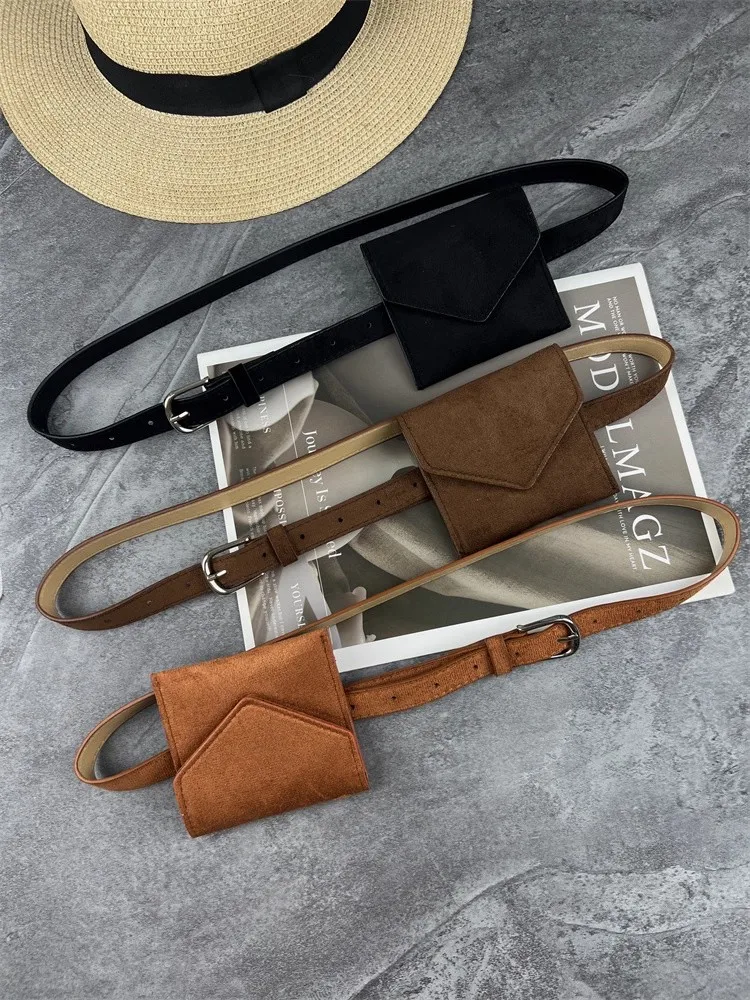 กระเป๋าหนังเทียมผู้หญิงแบบหนังกลับ PU พร้อมเข็มขัดรัดเอวแบบคอร์เซ็ทสำหรับตกแต่งชุดเดรส รุ่น J1579