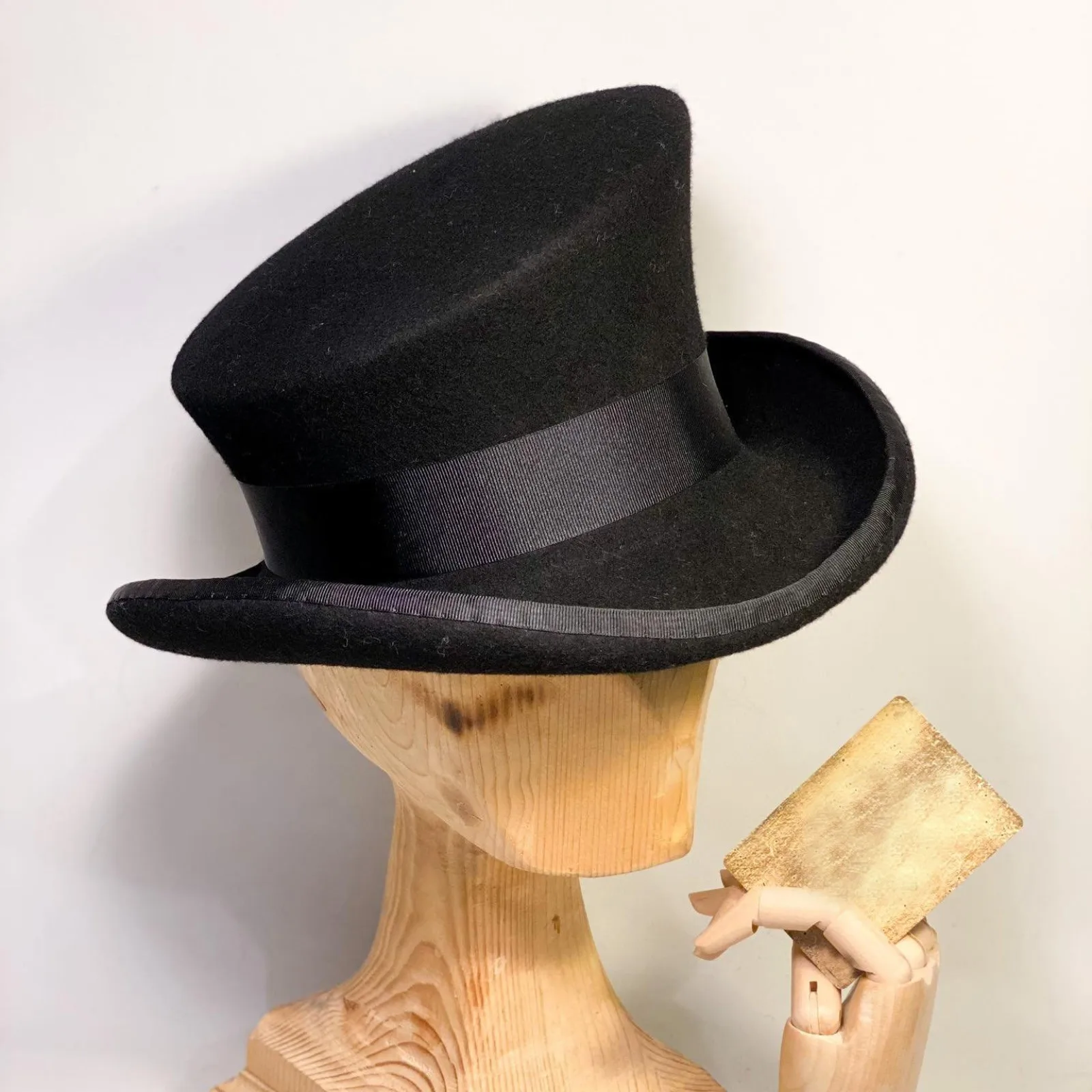 Cachemire Hat with Asymmetric Top Hat Wool Hat Women Men Unisex Hat Steam Punk Hat Top Hat Fashion Ribbon Mens Lumber Costume