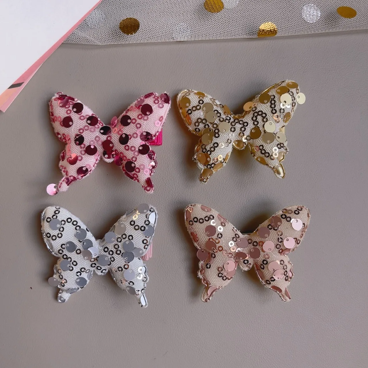 

20pcs Boutique Cute Glitter Sequin Butterfly Hairpins Cartoon Barrettes Hair Clips Princess Headwear Fashion Hair Accessories