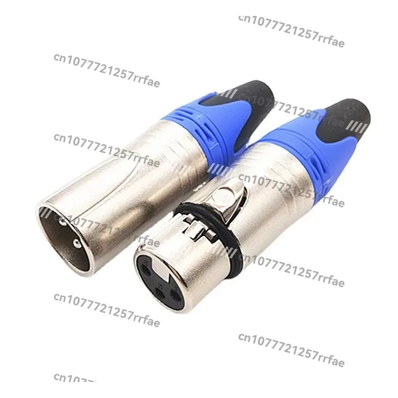 Five-color copper pin nickel-plated microphone plug Three-pin connector Mixing console Male and female Color internal connection