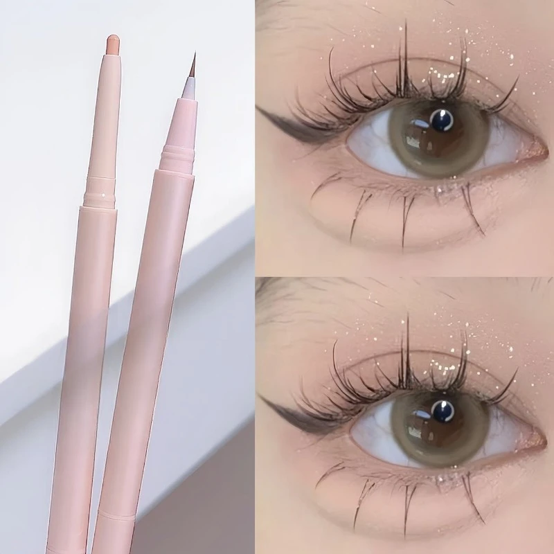 Double Head Matte Pink Lying Silkworm Pen Waterproof Lasting Natural Brightening Glitter Eyeshadow Pencil Korean Makeup Cosmetic