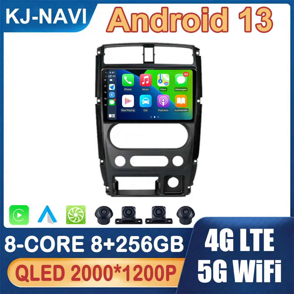 

9 Inch IPS Screen Android 14 for Suzuki Jimny 3 2005 - 2019 Car Wireless Carplay FM Radio Video Player BT Bluetooth GPS WIFI