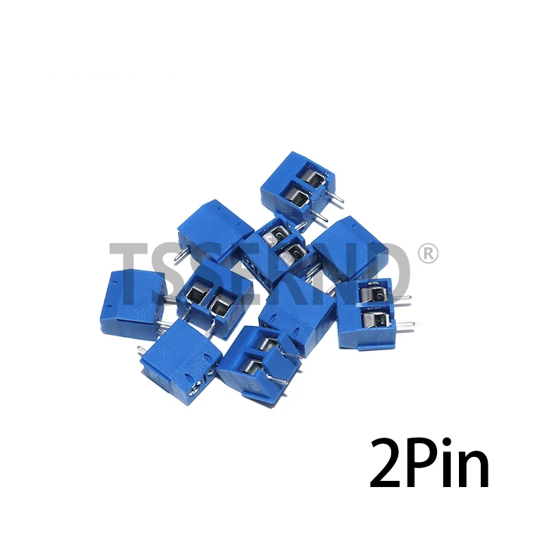 KF301-2P KF301-3P 5mm PCB Screw Terminal Block KF301 2 Pin 3 Pin Wire Connector Straight Needle Blue