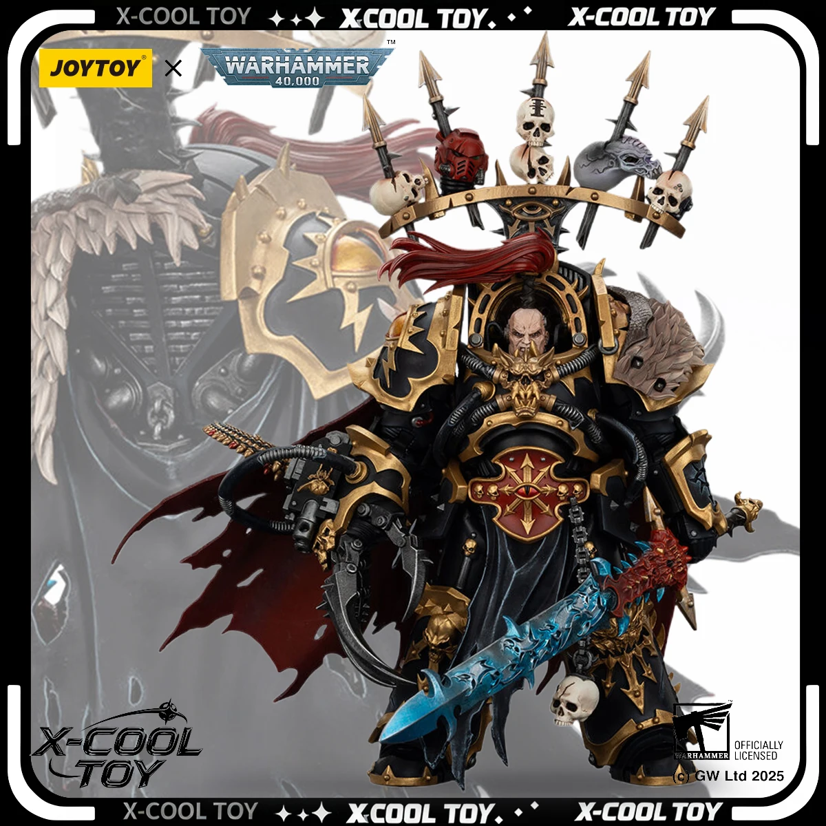 JOYTOY ウォーハンマー40K ブラックレギオン アニメフィギュア 1/18 アバドン・ザ・デスポイラー 可動式アクションフィギュア コレクションモデル おもちゃ ギフト