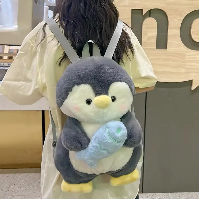 2024 New Kawaii Penguin doll shoulder bag Girl Plush Doll Backpack  Personalized Women  Cartoon Bag high-quality backpack