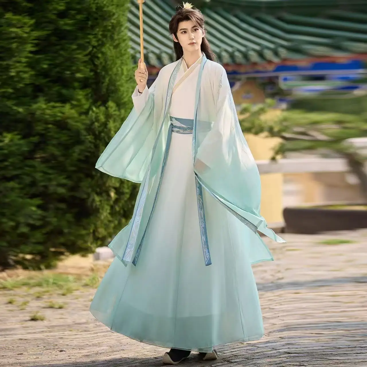 Costume Hanfu unisexe ancien de la dynastie des chansons traditionnelles chinoises, Costume de spectacle sur scène de carnaval, tenue de Cosplay martiale d'halloween