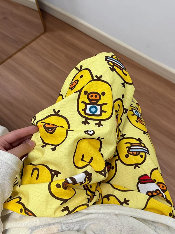 

Lightweight Casual Duck Print Walking Pants Loose Home Leisure Trousers Indoor Comfortable Bug Resistant Small Size Women's